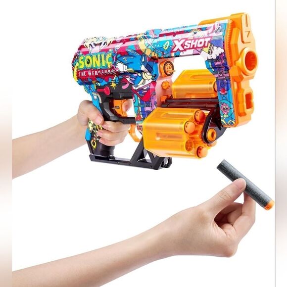 X-Shot SKINS Dread Dart Blaster - Sonic the Hedgehog by ZURU Hyper Spike - Picture 1 of 7